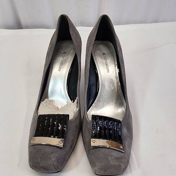Naturalizer Grey Suede Pump Heels Size 8 - Picture 5 of 11